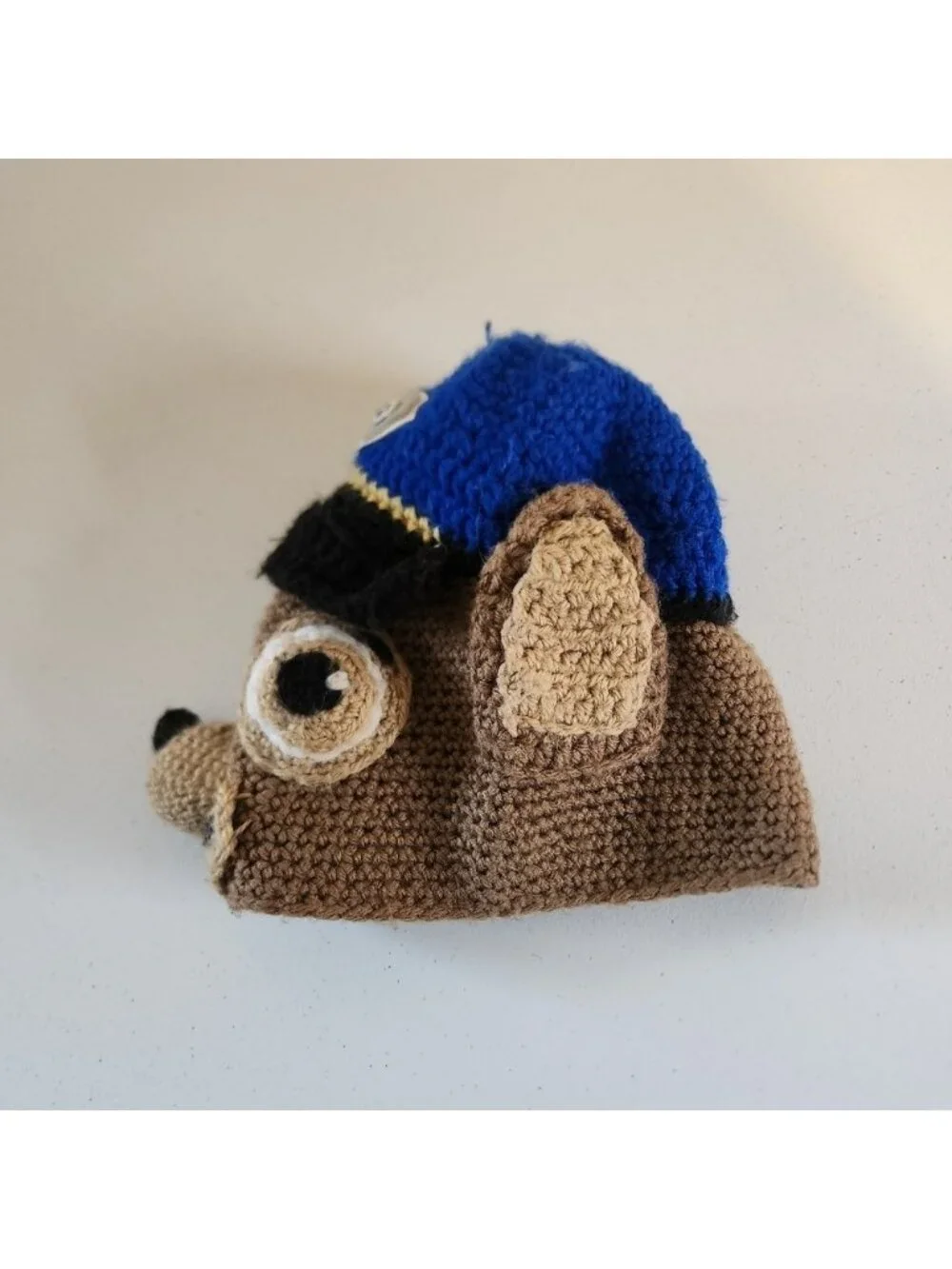 Handmade Paw Patrol Chase Crochet Winter Hat Cap Baby Toddler 12-18 months
